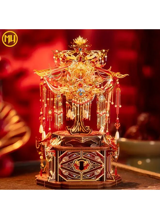 Wishful 3D Metal Puzzle Floral Design Red Golden Wedding Christmas Gift - Image 3